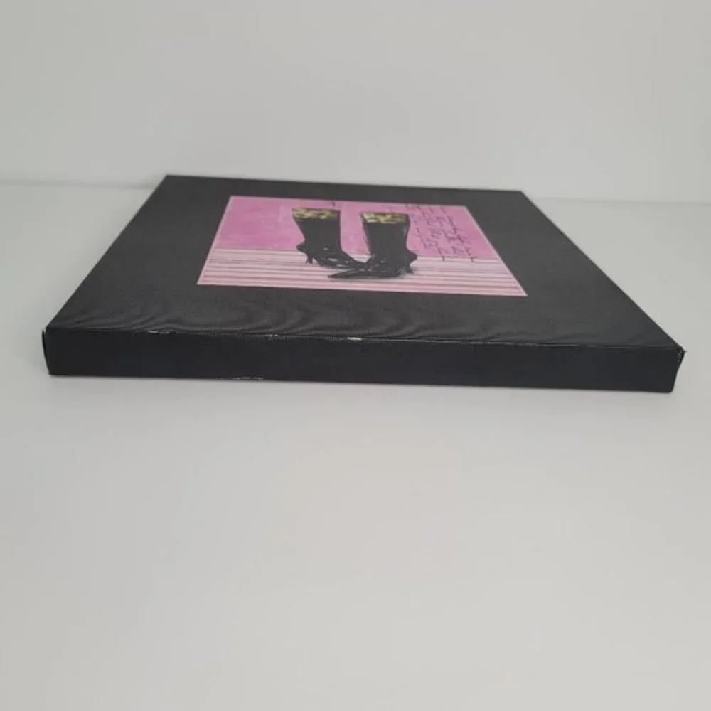 Hobby Lobby Canvas Wall Hanging 12in x 12in‎ Decor Tall Black Boots